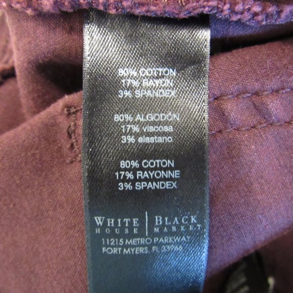 Wine Stretch Skinny Leg Jeans Zip Ankle Sz 4 R - Picture 12 of 13